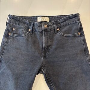 Free People X We The Free jeans cuffed slim boyfriend denim faded black size 26